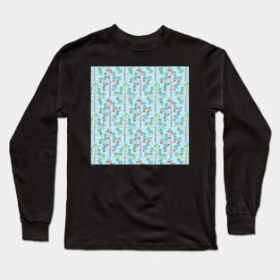 Cute little Christmas trees, blue Long Sleeve T-Shirt